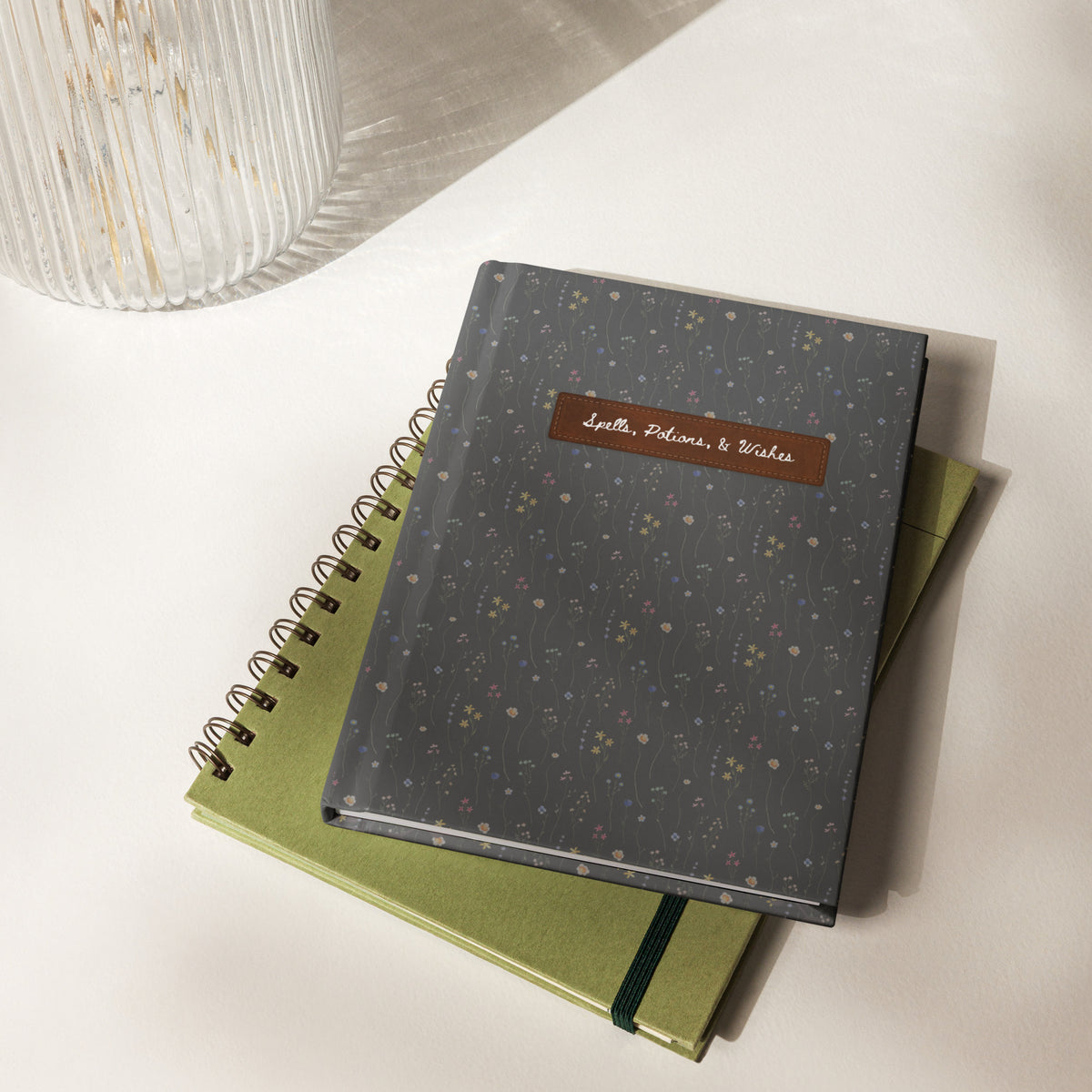 Floral - Gray Hardcover Journal